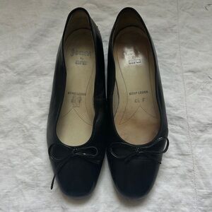 Vintage Black Leather Ballet Flats Size 6.5